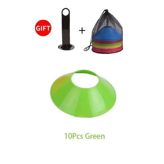 10Pcs Soccer Cones Disc Football Training Discs with Carry Bag Holder 